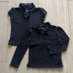 Girls uniform polo shirts in navy blue 5 - 6